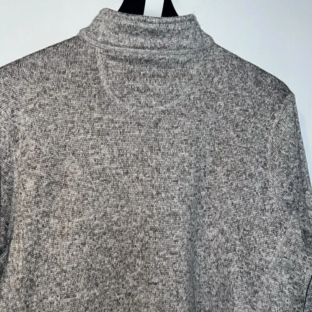 WOOLRICH Heather Gray 1/4 Zip Fleece Pullover Sweater-L